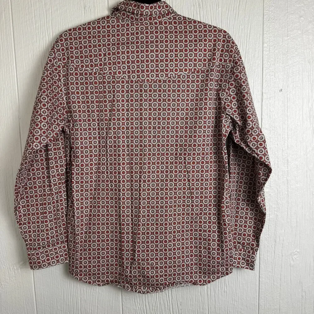 Roper Teen Boys Western Pearl Snap Shirt Orange Printed Size XL or 16/18 Rodeo